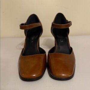 Lauren Ralph Lauren Brown Leather Mary Jane Heels